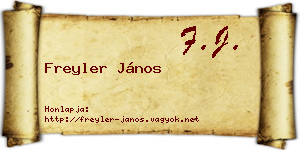 Freyler János névjegykártya