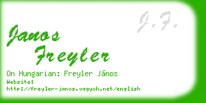 janos freyler business card